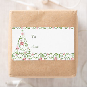 Christmas TreeSnowflake Swirl Christmas Gifts Tags