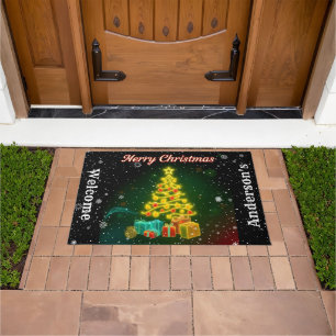 Christmas Trendy Neon Holiday Collection Doormat