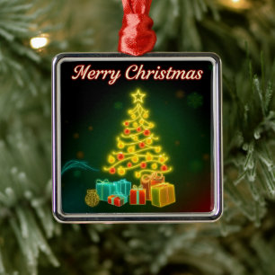 Christmas Trendy Neon Holiday Collection Metal Tree Decoration