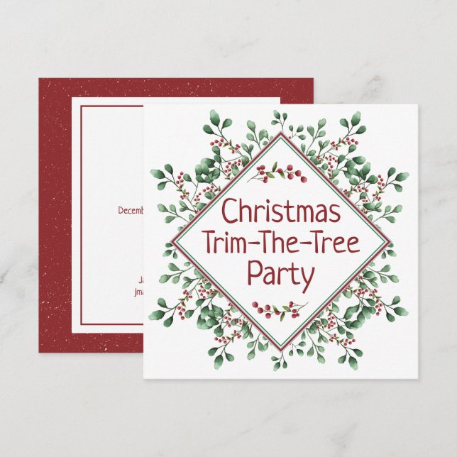 Christmas Trim-The-Tree - Party - Invitation (Front/Back)