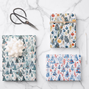 Christmas Trio Wrapping Paper Sheet