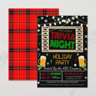 Christmas Trivia Night Party Invitation