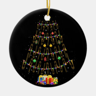 Christmas Trombone Player Gifts Xmas Tree Ceramic Tree Decoration