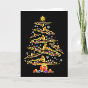Christmas Trombone Player Xmas Tree Jazz Music Lov Card