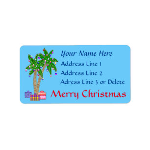 Christmas Tropical Address Labels with YOUR TEXT