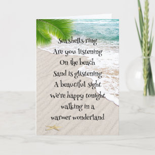 Christmas Tropical Beach With Starfish Holiday Card