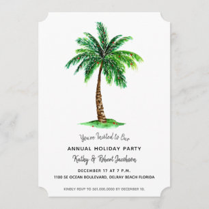 Christmas Tropical Holiday Party Palm Tree Invitation