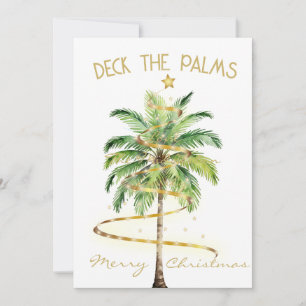 Christmas Tropical Palm Deck The Palms Greeting  Invitation