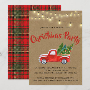 Christmas Truck A Merry Little Christmas Party  Invitation