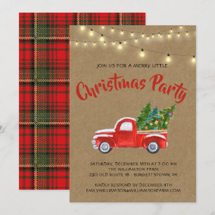 Christmas Truck A Merry Little Christmas Party  Invitation