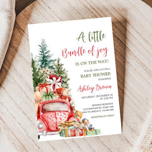 Christmas Truck Bundle of Joy Baby Shower Invitation