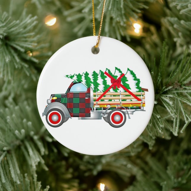Christmas Truck Ceramic Tree Decoration (Tree)
