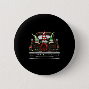 Christmas Truck Cute Gnome 6 Cm Round Badge