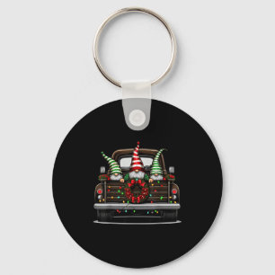 Christmas Truck Cute Gnome Key Ring