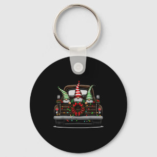 Christmas Truck Cute Gnome Key Ring