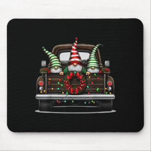 Christmas Truck Cute Gnome Mouse Mat