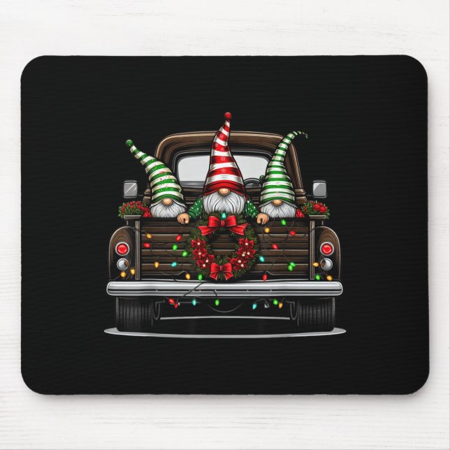 Christmas Truck Cute Gnome  Mouse Mat (Front)