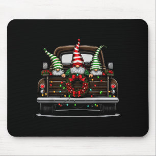 Christmas Truck Cute Gnome Mouse Mat