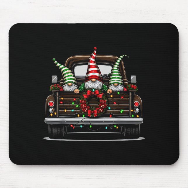 Christmas Truck Cute Gnome  Mouse Mat (Front)