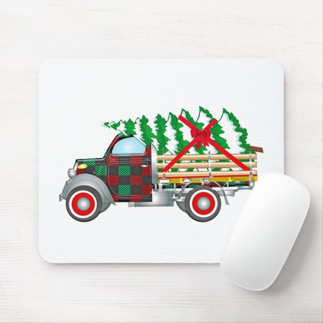 Christmas Truck Mouse Mat (With Mouse)