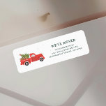 Christmas Truck Moving Announcement Return Address<br><div class="desc">Announce your move this holiday with a cute illustration red truck design. Easily change the details on both the front and the reverse of the card by clicking the "Personalise" button.</div>