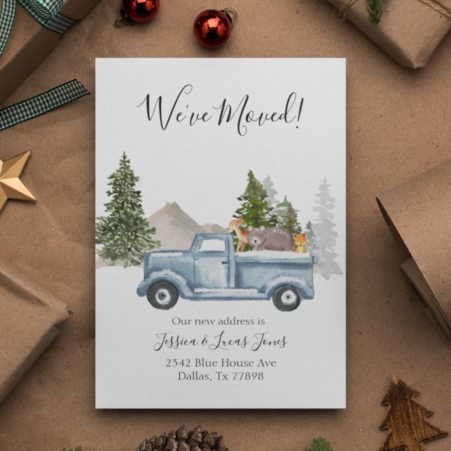 Christmas Truck Moving Announcement We've Moved Postcard (Creator Uploaded)