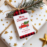 Christmas Truck Red Buffalo Plaid Merry Christmas Gift Tags<br><div class="desc">Christmas Truck Red Buffalo Plaid Merry Christmas Gift Tag. 
(1) For further customisation,  please click the "customise further" link and use our design tool to modify this template. 
(2) If you need help or matching items,  please contact me.</div>