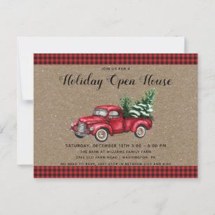 Christmas Truck & Tree Christmas Party Invitation  Postcard