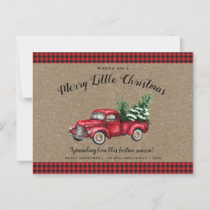 Christmas Truck Tree Merry Little Christmas  Postcard