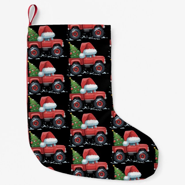 Christmas Truck Tree Xmas Funny Holiday Winter Small Christmas Stocking (Front)
