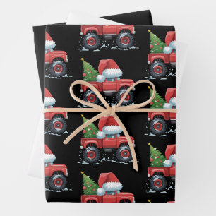 Christmas Truck Tree Xmas Funny Holiday Winter Wrapping Paper Sheet