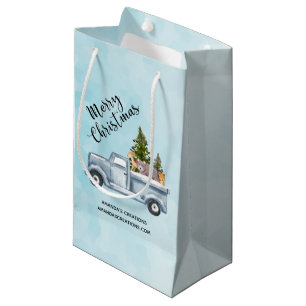 Christmas Truck with Cute Animals Business Small Gift Bag