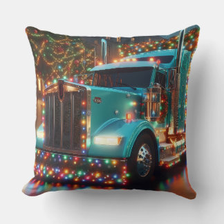 Christmas truck with lights cushion