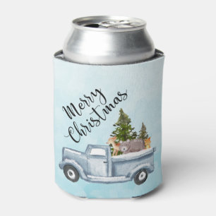 Christmas Truck with Pine Trees & Forest Animals Can Cooler