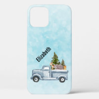 Christmas Truck with Pine Trees & Forest Animals