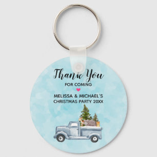Christmas Truck with Trees & Animals Party Favour Key Ring