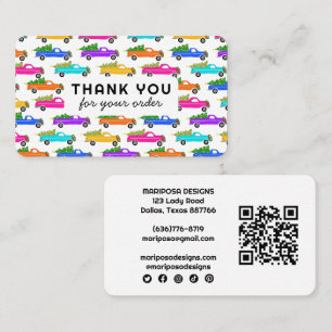 Christmas Trucks Customer Order Thank You QR Code Business Card