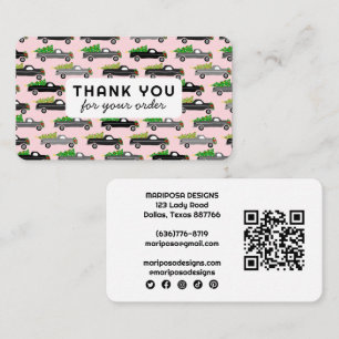 Christmas Trucks Customer Order Thank You QR Code Business Card