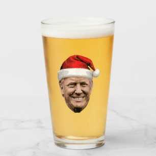 Christmas Trump Face Santa Funny Xmas Meme  Glass
