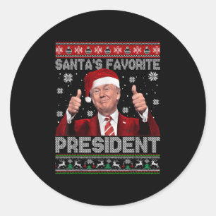 Christmas Trump Santa's Favorite President Xmas Ug Classic Round Sticker