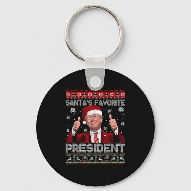 Christmas Trump Santa's Favourite President Xmas U Key Ring (Front)