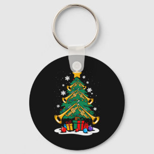 Christmas Trumpet Player Xmas Tree Funny Music Lov Key Ring