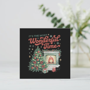 Christmas t's The Most Wonderful Time Vintage  Holiday Card
