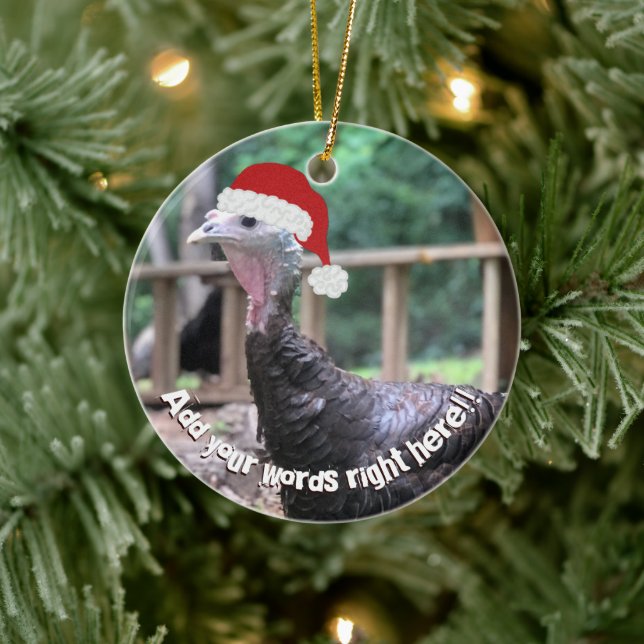 Christmas Turkey Custom Message Ornament (Tree)