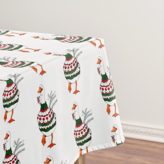 Christmas Turkey in a Sweater Tablecloth (In Situ)
