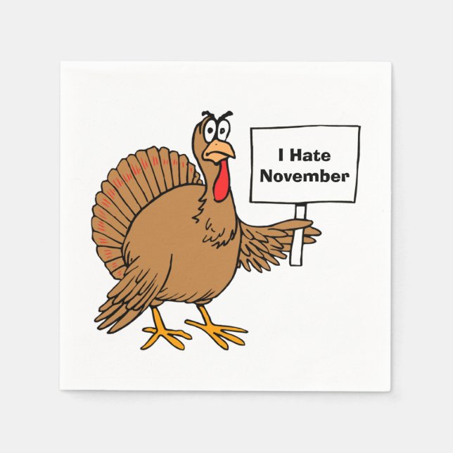 Christmas Turkey Joke Napkin (Front)