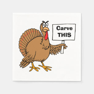 Christmas Turkey Quotes Humourous Carve This Napkin