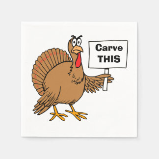 Christmas Turkey Quotes Humourous Carve This Napkin