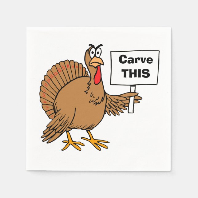 Christmas Turkey Quotes Humourous Carve This Napkin (Front)