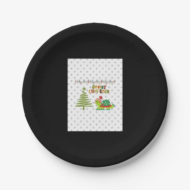 christmas turtle A-Line Dress Paper Plate (Front)